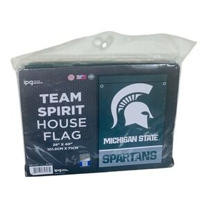 Michigan State Spartans 28" X 40" Team Spirit House Flag. New/Sealed